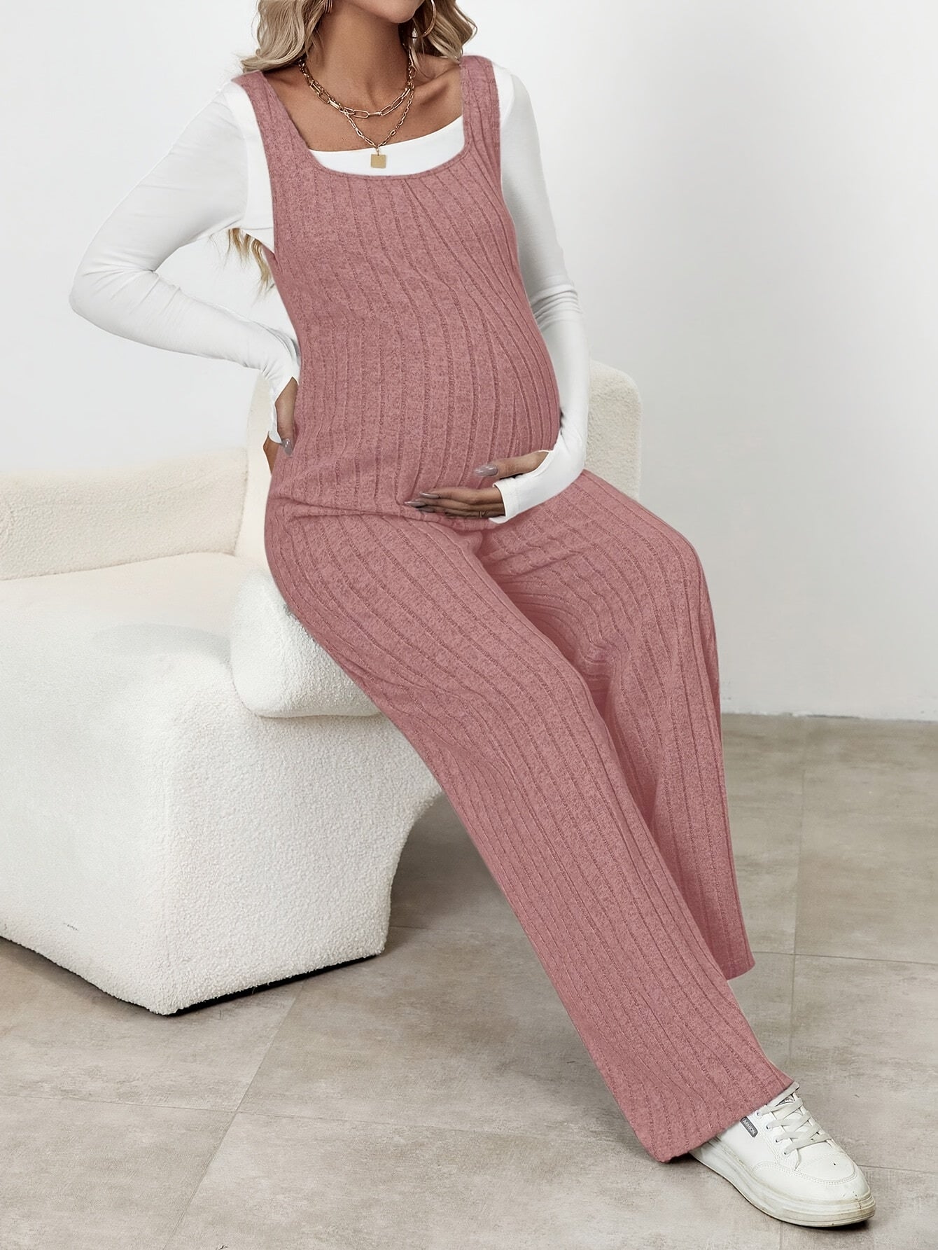 Combinaison Grossesse Hiver Femme Taille Haute Confortable Longue Avec Soutien Du Ventre Polyester Élasthanne by LSDLBoutique.ch