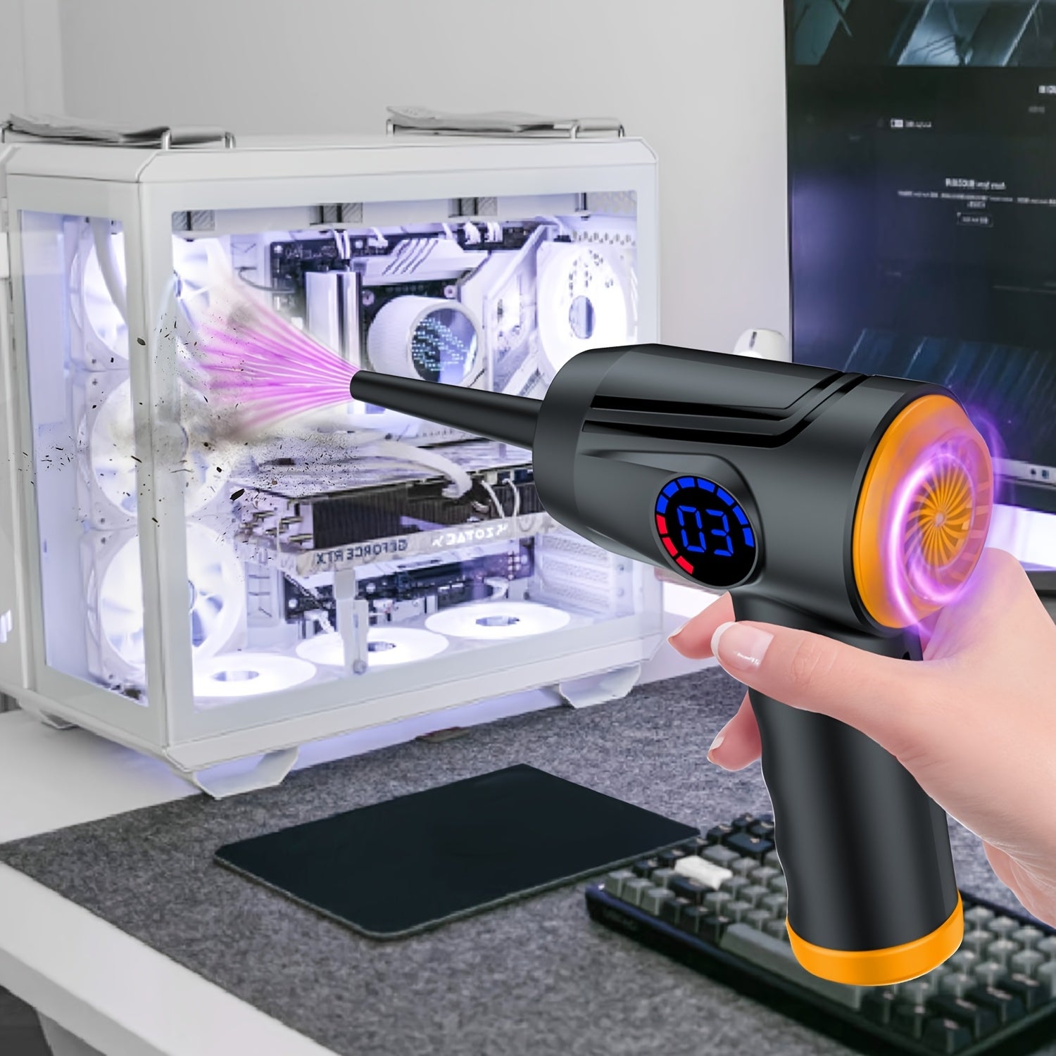 AeroDust – Souffleur d’Air Électrique Sans Fil 51000 RPM, 4 Vitesses & Écran LCD by LSDLBoutique.ch