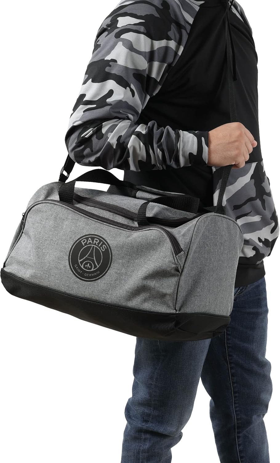 FOCO Offizielles Lizenzprodukt Paris Saint-Germain FC Graue Fußball-Beuteltasche