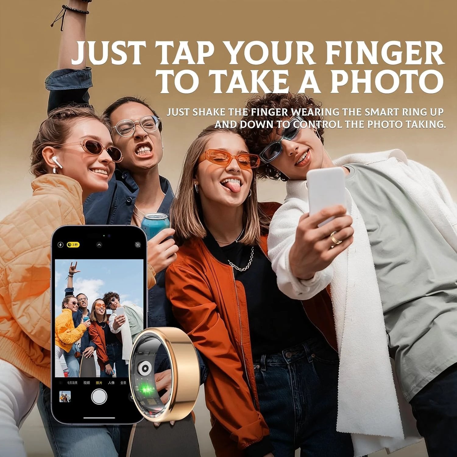 Smart Ring for Women and Men, Fitness Tracker with Heart Rate Monitor, Sleep, 100+ Sports, Pedometer, IP68 Waterproof, No Subscription for iOS/Android (Silver, 8)