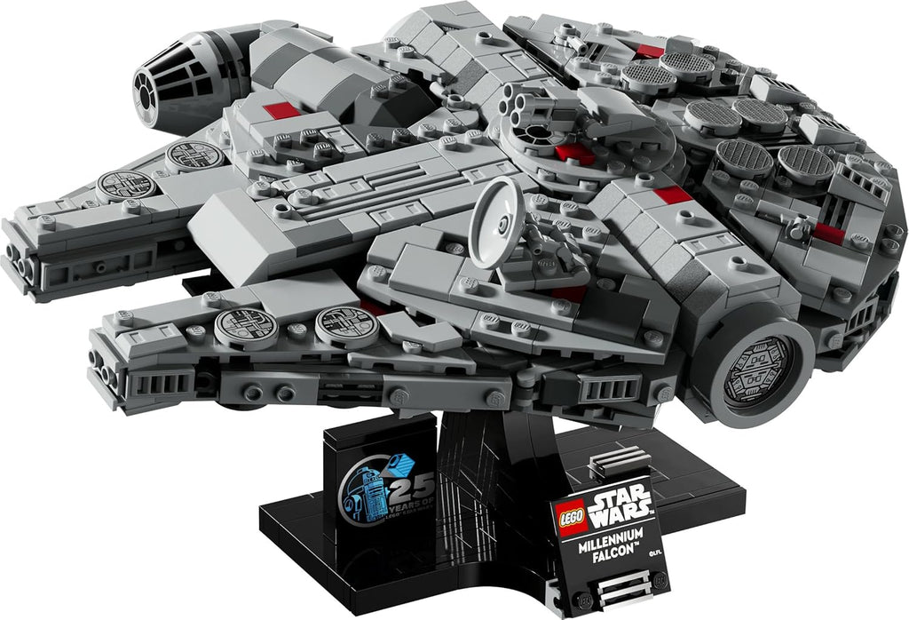 LEGO Star Wars 75375 Millennium Falcon - Set de Construction de Vaisseau Spatial Collector pour Adulte - Présentoir & Plaque Descriptive pour Déco de Bureau - Cadeau pour Fans de Un Nouvel Espoir