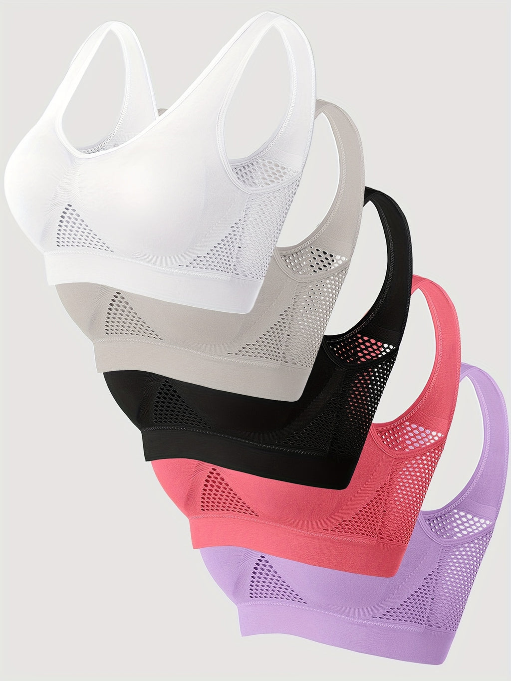 Lot De 5 Brassières De Sport Sans Armatures Femme Confort Maintien Tissu Respirant by LSDLBoutique.ch