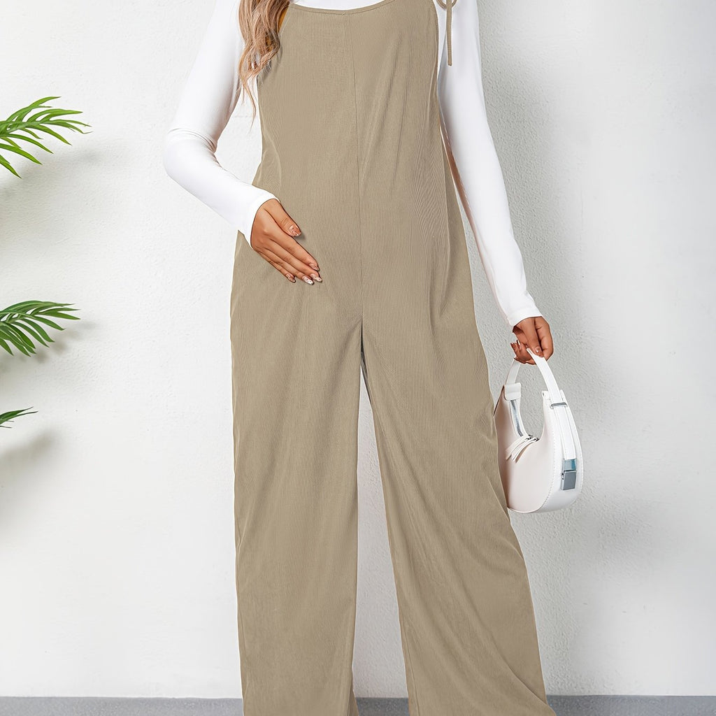 Combinaison Grossesse Femme Taille Haute Avec Bretelles Et Noeud Ample Confort Et Élégance by LSDLBoutique.ch