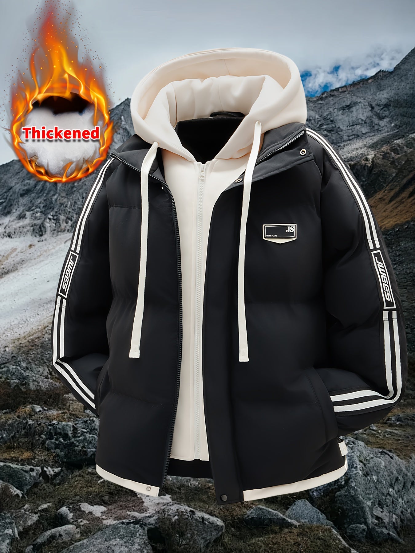 Manteau D’Hiver Capuche Pour Homme Fermeture Éclair Ultra Chaud Et Confortable Polyvalent by LSDLBoutique.ch