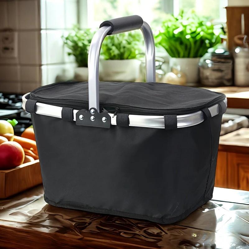 Panier Isotherme Pliant Avec Couvercle Zip Aluminium Oxford