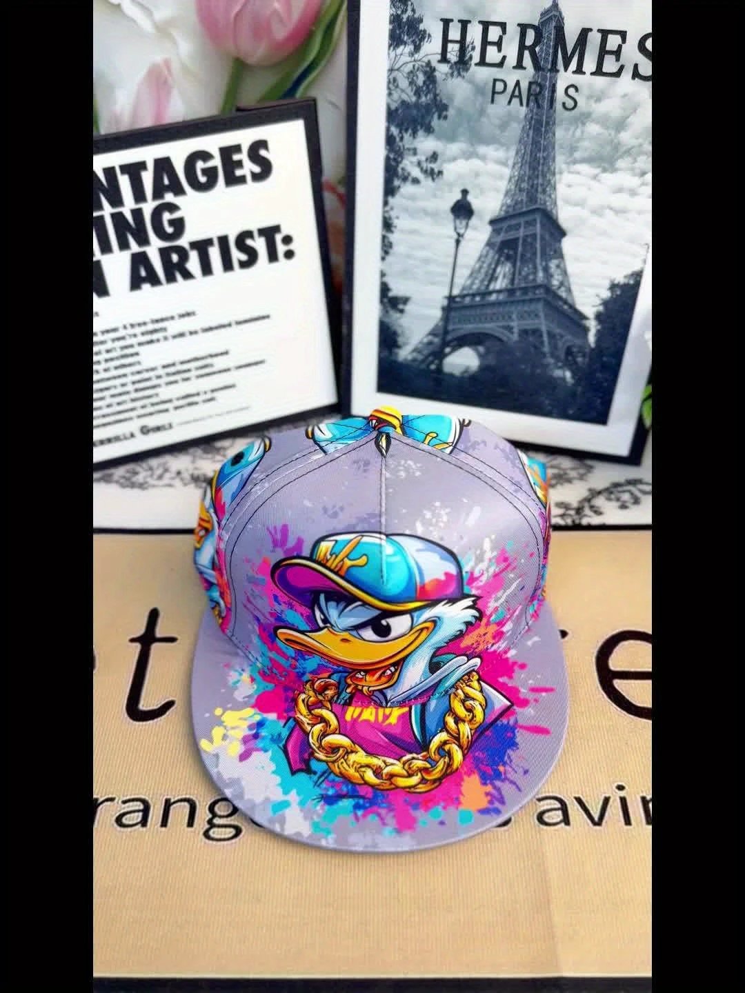 Casquette Snapback Graffiti Cartoon Canard Unisexe Légère Respirante Lavable en Machine by LSDLBoutique.ch