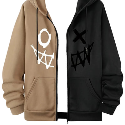 Sweat à capuche bicolore pour homme – Style sportswear décontracté