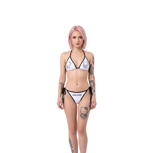 Kawaii Cosplay Two-Piece Bikini with Cat Print – Kuromi Y2K