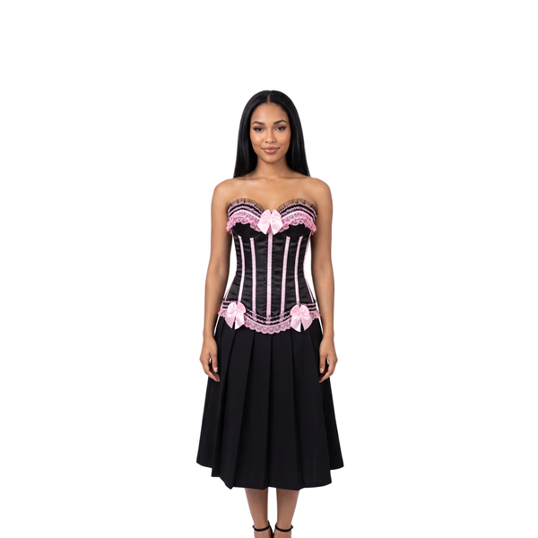 Gothic Lace Corset with Overbust Bustier – Swann
