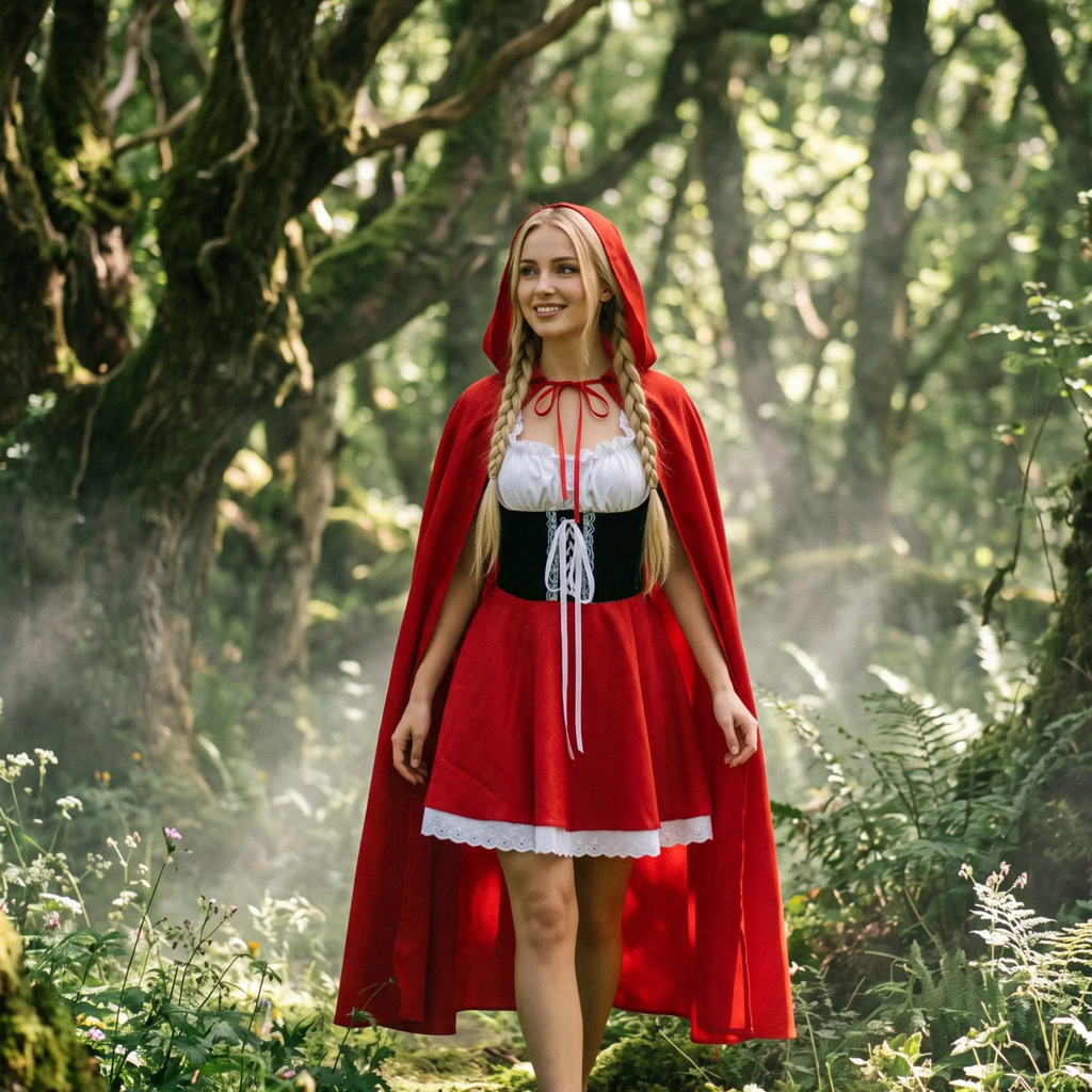 Costume Chaperon Rouge – Robe et cape cosplay femme conte de fées
