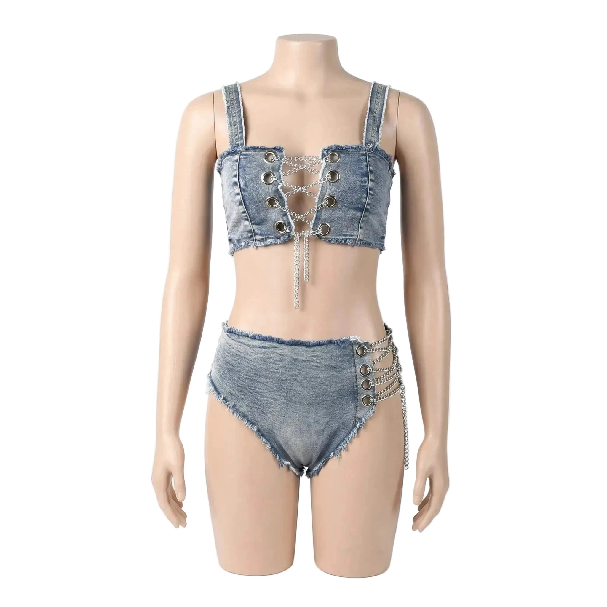 Ensemble de bikini denim – Maillot de bain deux pièces – Jenna - LSDLBoutique