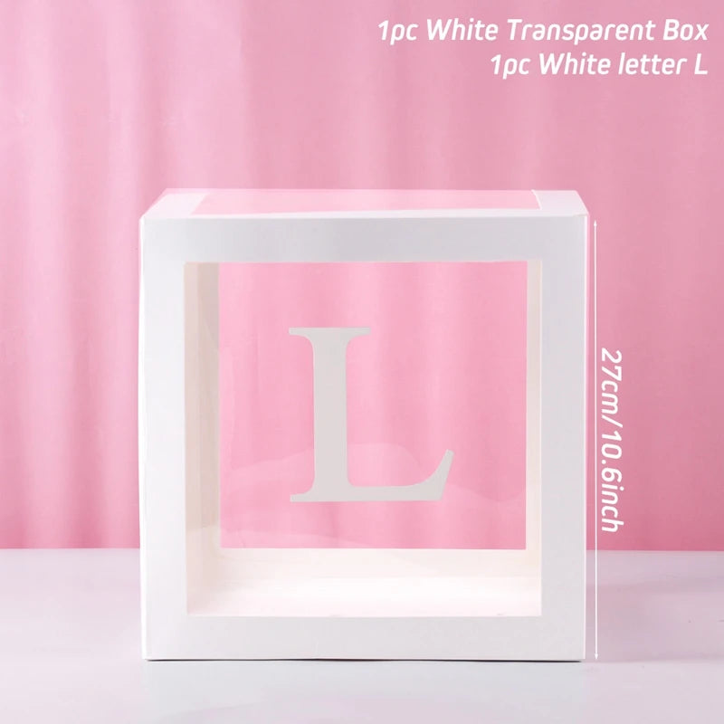 QIFU Boîte À Ballons Avec Lettres Plastique Rose Et Blanc