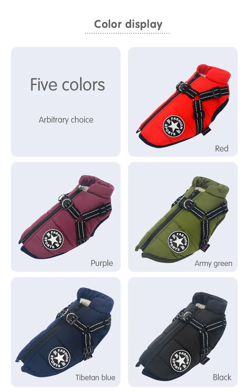 CDDMPET Veste Pour Chien Imperméable Chaude Grande Taille Harnais