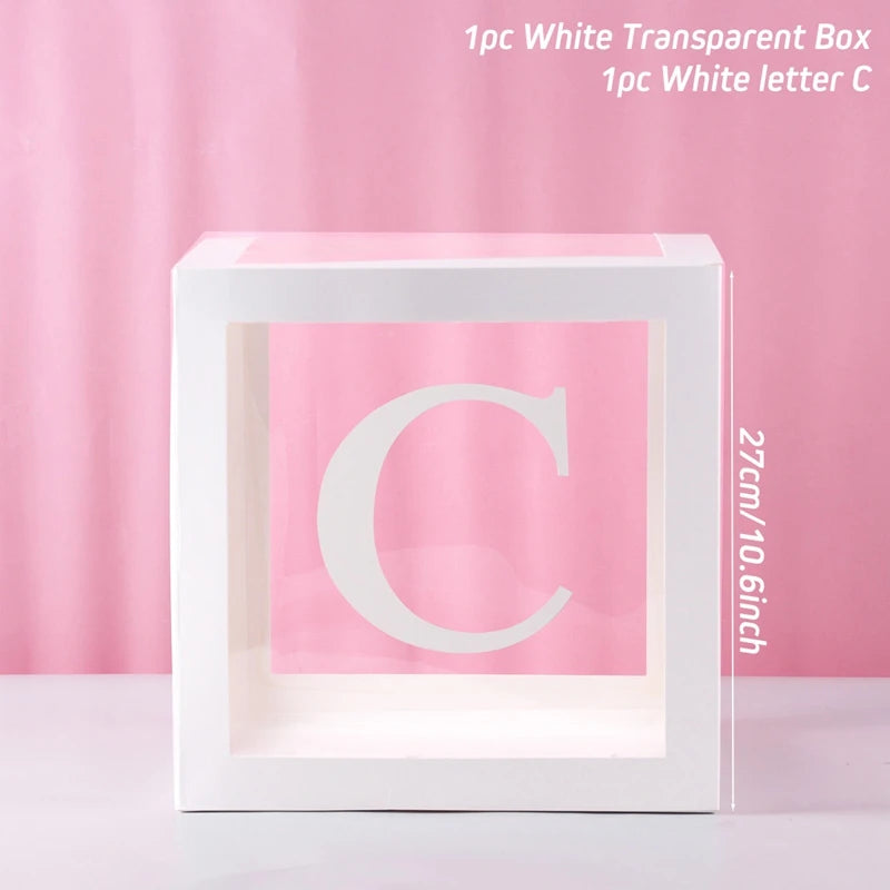 QIFU Boîte À Ballons Avec Lettres Plastique Rose Et Blanc