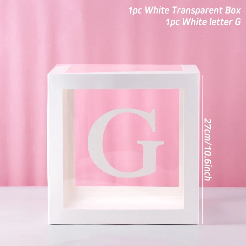 QIFU Boîte À Ballons Avec Lettres Plastique Rose Et Blanc