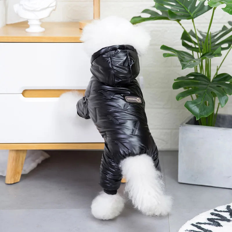 Combinaison Hivernale Imperméable Pour Petits Chiens Gris