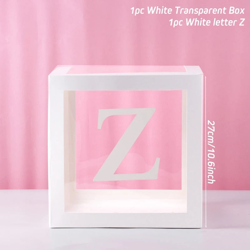 QIFU Boîte À Ballons Avec Lettres Plastique Rose Et Blanc