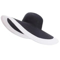 Chapeau de soleil en paille pliable à large bord noir avec bord blanc, LSDLBoutique A330