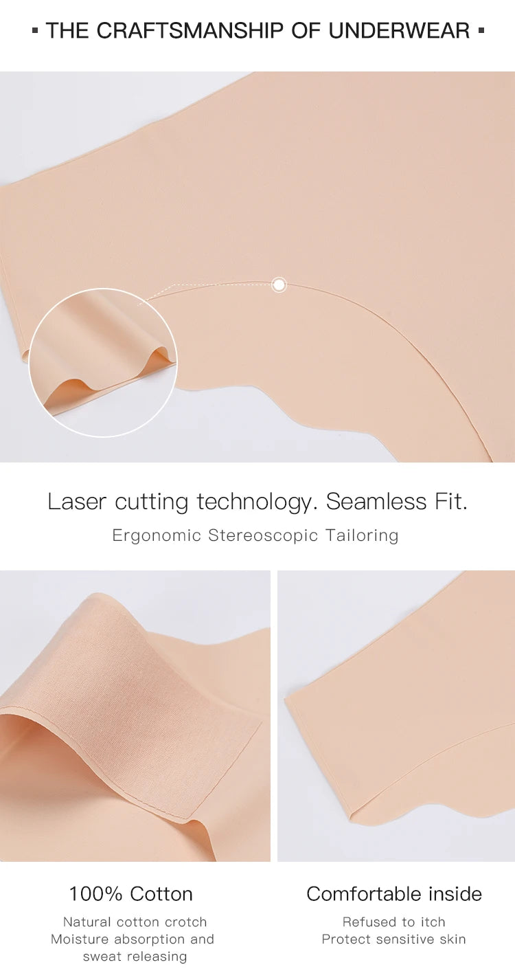 YMQJ Culotte Femme Taille Basse Laser Sans Couture