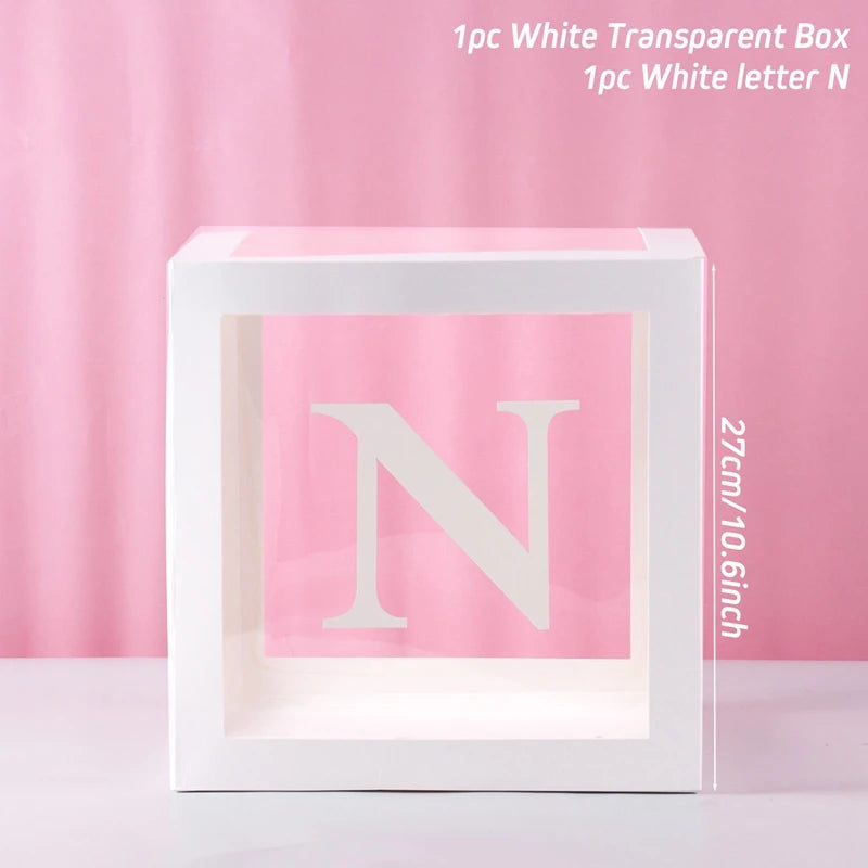 QIFU Boîte À Ballons Avec Lettres Plastique Rose Et Blanc