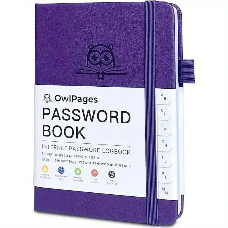 Carnet mot de passe couverture rigide avec onglets alphabétiques