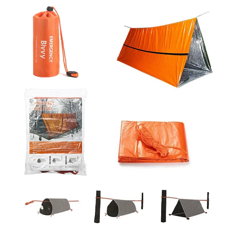 Kit Tente De Survie 2 Personnes Imperméable Bivy Mylar