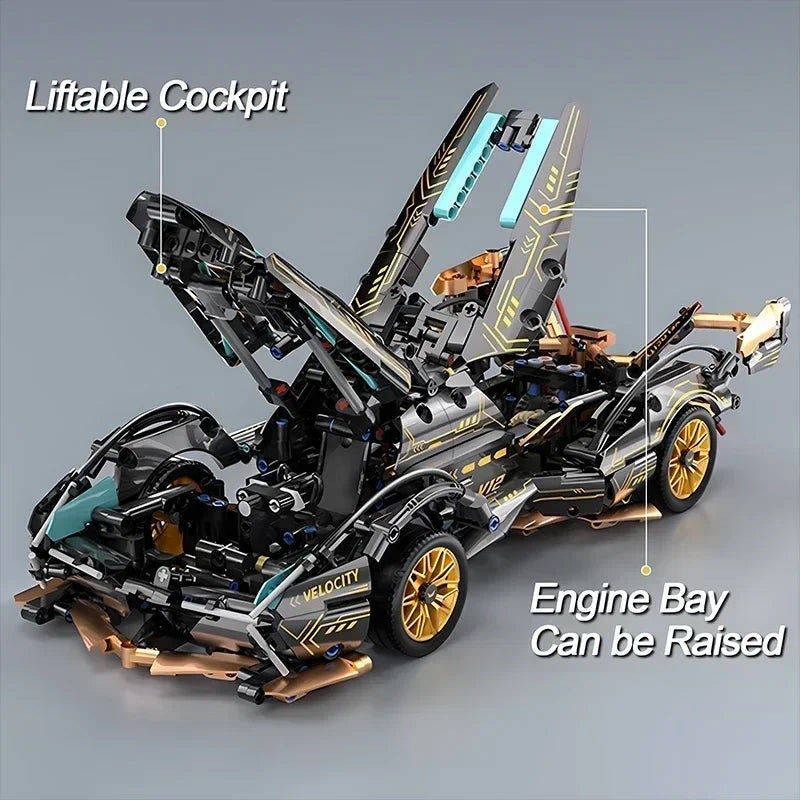 Roadster RC Voiture À Construire Tech Race 1 14e Noir Bloc Auto Bloquant ABS Version by LSDLBoutique.ch