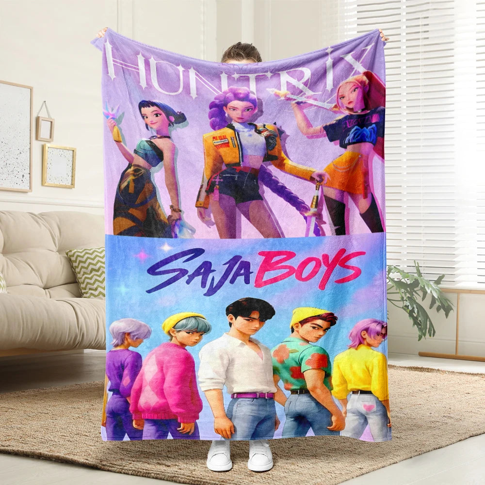 SAJABOYS Couverture Polaire Demon Hunters Motifs Anime Colorés