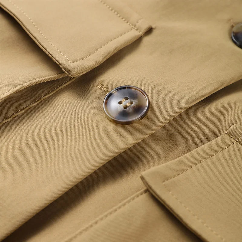 Nonen Veste Pilote Femme Polyester Marron Fermeture Éclair Revers Ample