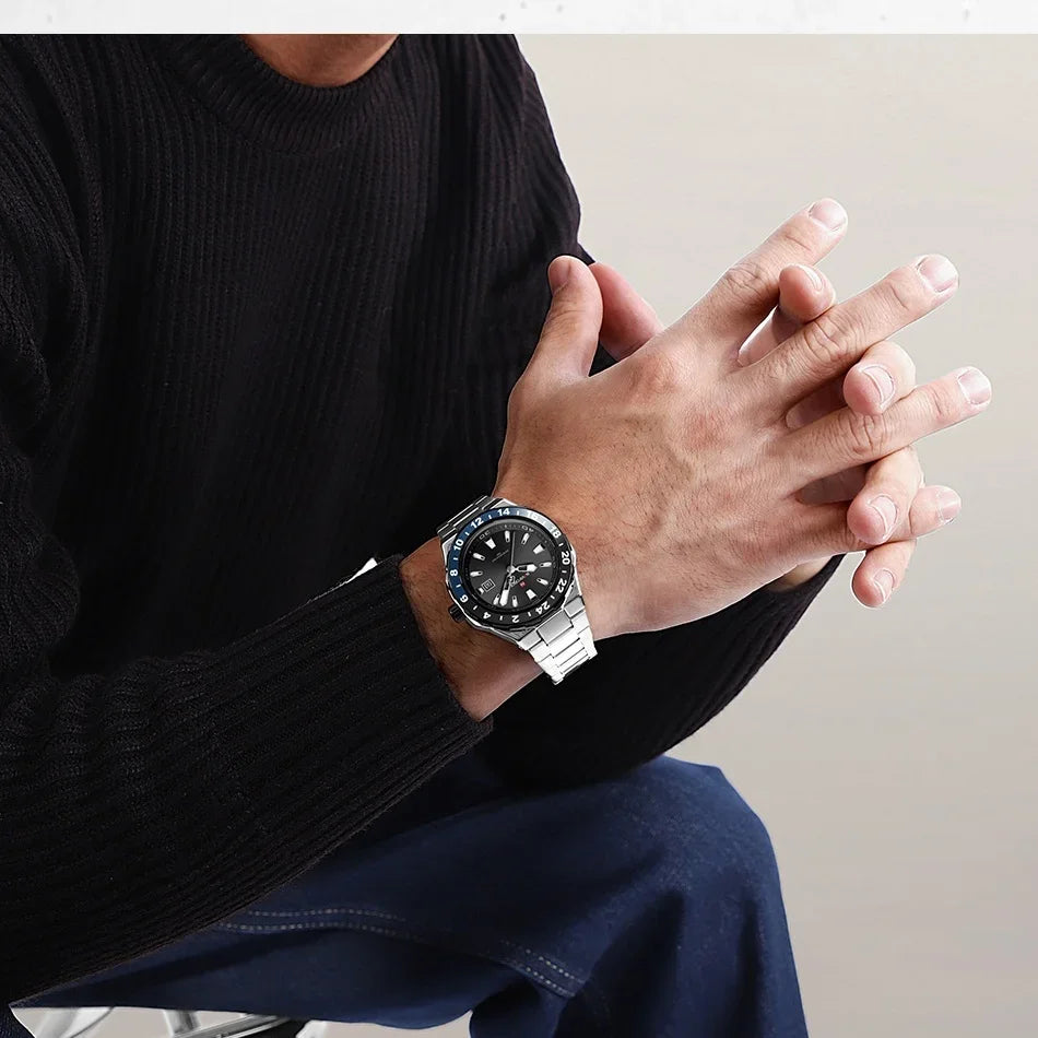 Naviforce Montre Homme Luxe Sport Quartz Horloge Calendrier Lumineux Étanche En Acier Inoxydable by LSDLBoutique.ch