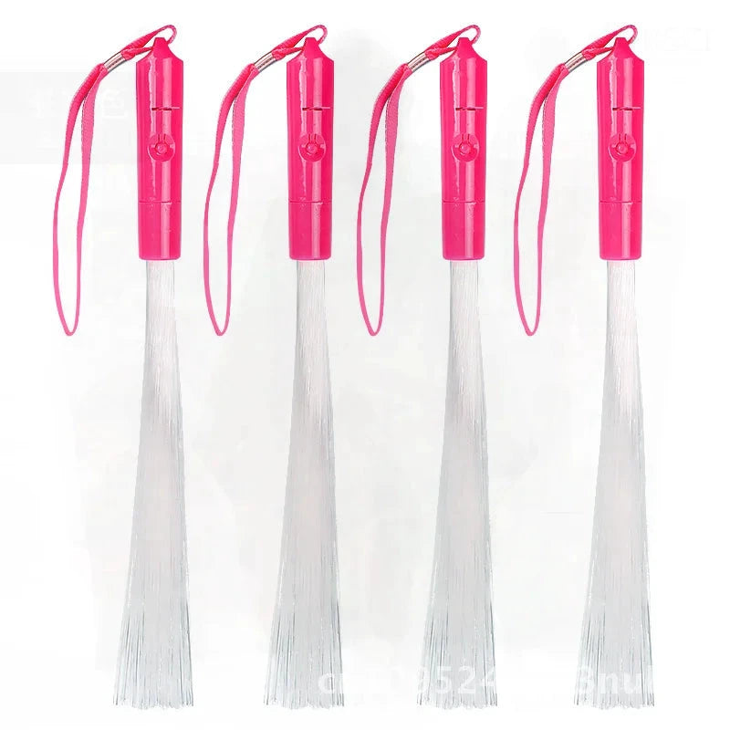 Bâton Lumineux Fibre Optique Coloré LED Lot De 6 Rose