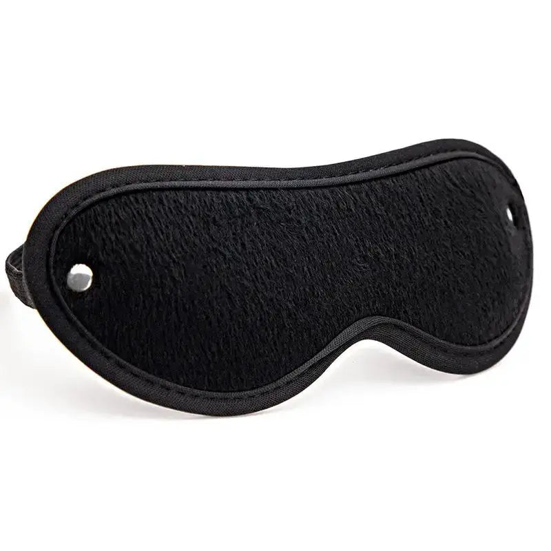 Masque bondage noir en tissu doux avec sangle élastique, accessoire érotique