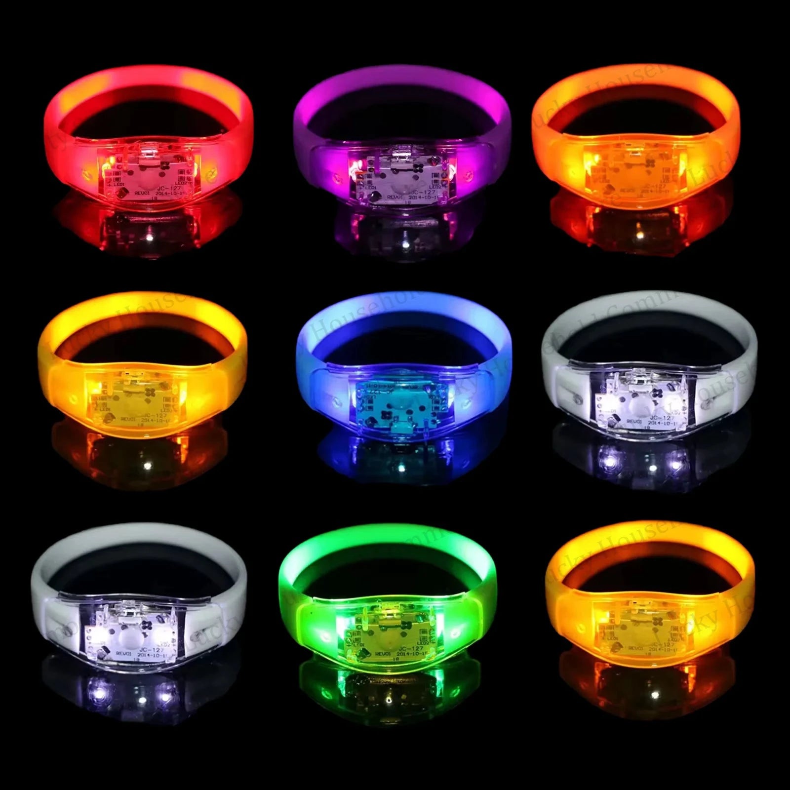 Bracelets LED lumineux activés par musique – Plusieurs lots