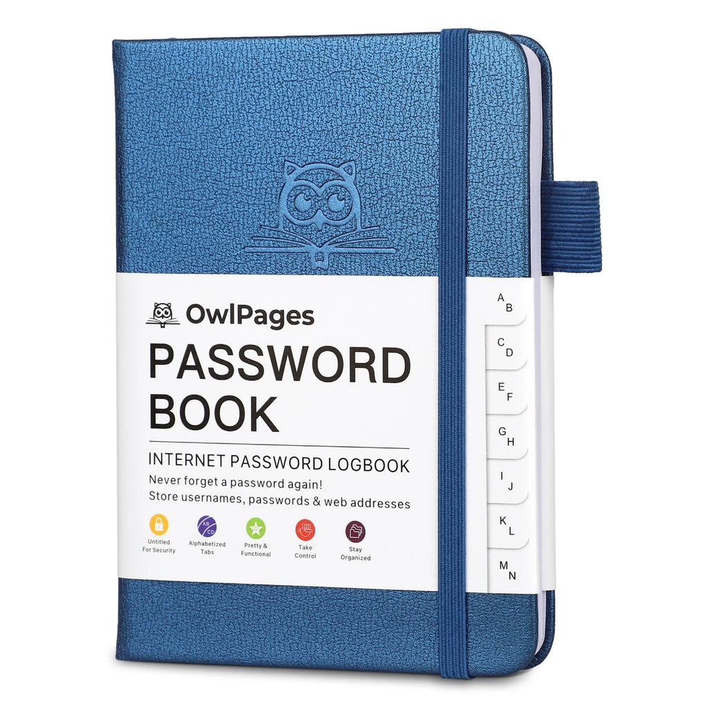 Carnet mot de passe couverture rigide avec onglets alphabétiques