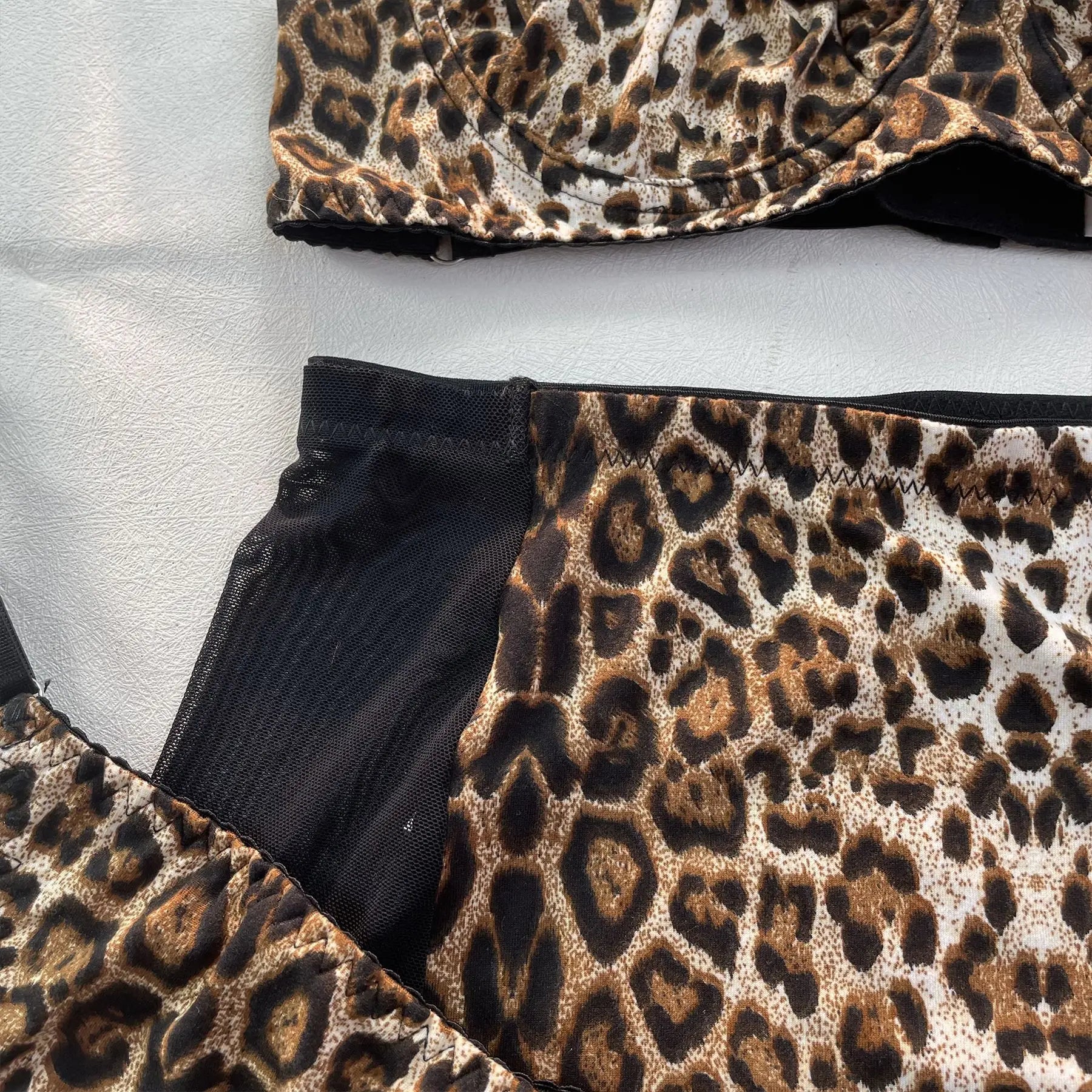 Ellolace Lingerie Satin Fin Dentelle Rouge 5Pièces