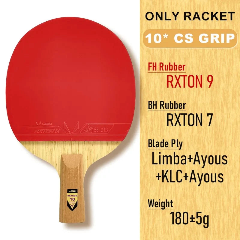 Loki Dragon Raquette Tennis De Table Bois Carbone 7 Plis