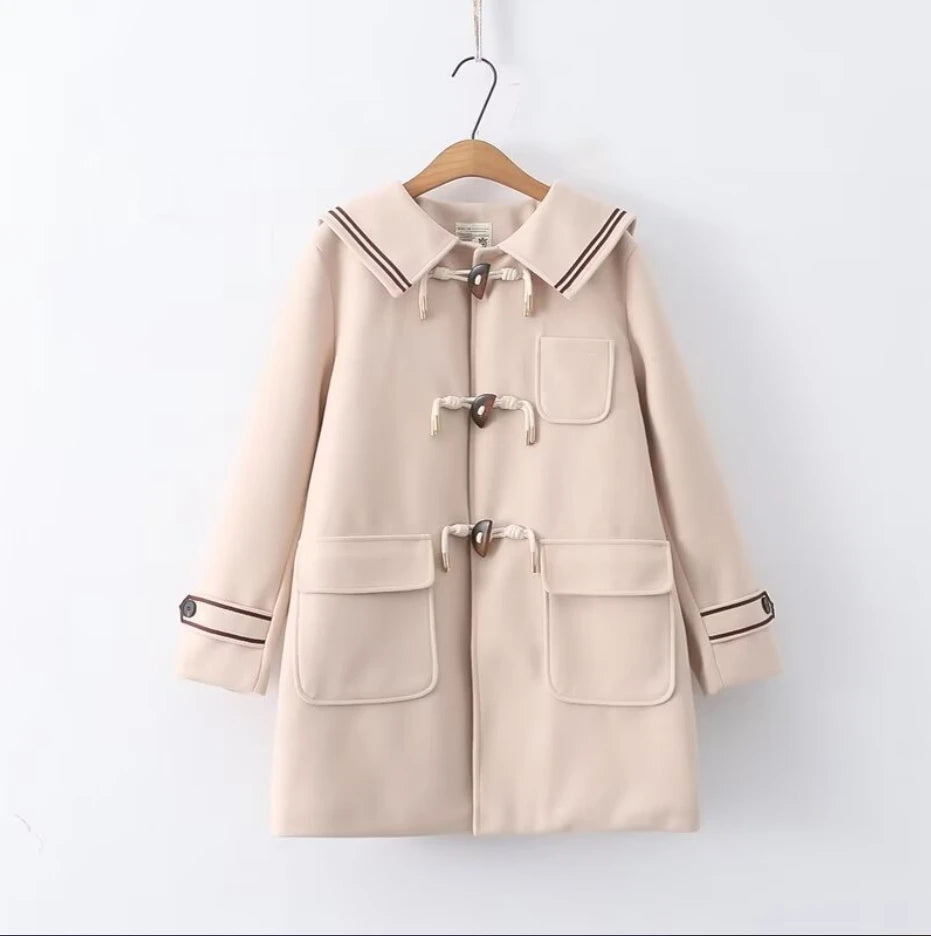 Harajuku Veste Tweed Coton Capuche Doux Pour Fille