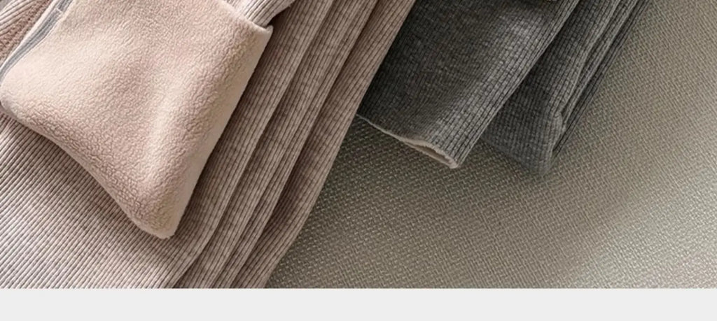 Leggings Femme Coton Spandex Polaire Gris Taille Haute