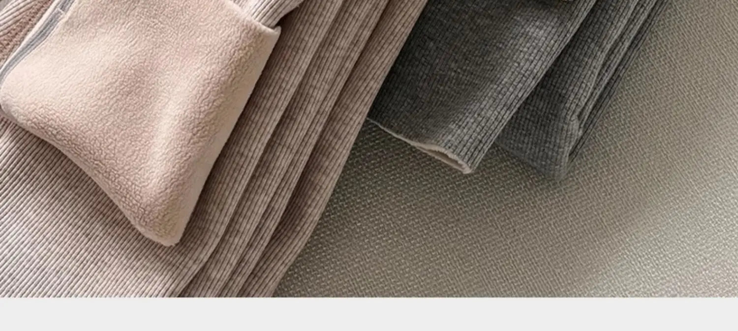 Leggings Femme Coton Spandex Polaire Gris Taille Haute