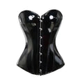 Corselet vinyle noir overbust – Zip devant, laçage dos