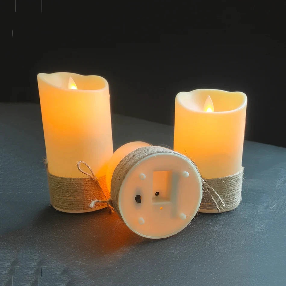 Bougies LED Sans Flamme USB Télécommande Ensemble 3 Pièces