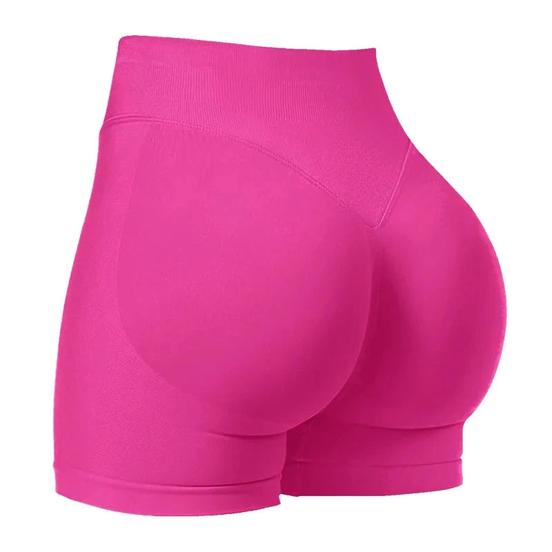 Short de sport Wendy rose fuchsia sans couture matière stretch