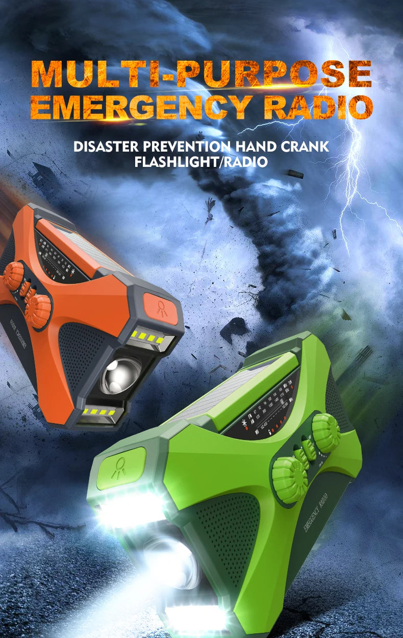 Radio Urgence Solaire 10000mAh AM FM SW LED Manivelle Recharge USB Portable Et Fiable by LSDLBoutique