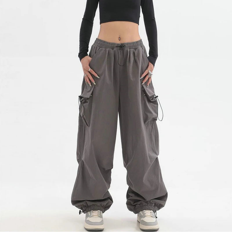 Pantalon Cargo Femme Harajuku Baggy Taille Élastique Beysaurt