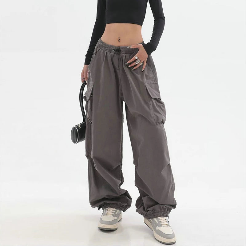 Pantalon Cargo Femme Harajuku Baggy Taille Élastique Beysaurt