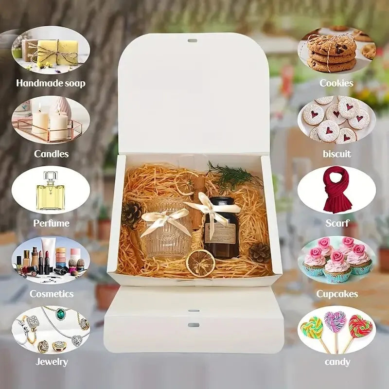 Grande Boîte En Carton Blanc Avec Nœud Lot De 3 Pièces