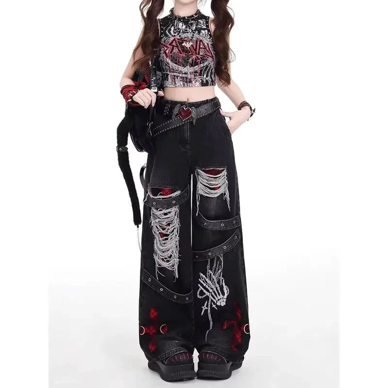 Pantalon denim femme coupe droite – American Retro