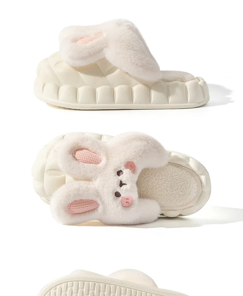 Mo Dou Pantoufles Imperméables en Peluche Unisexe Hiver