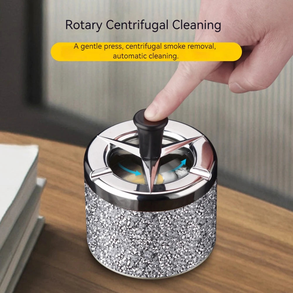 Cendrier Voiture Poussoir Couvercle Rotatif Autonettoyant Alloet