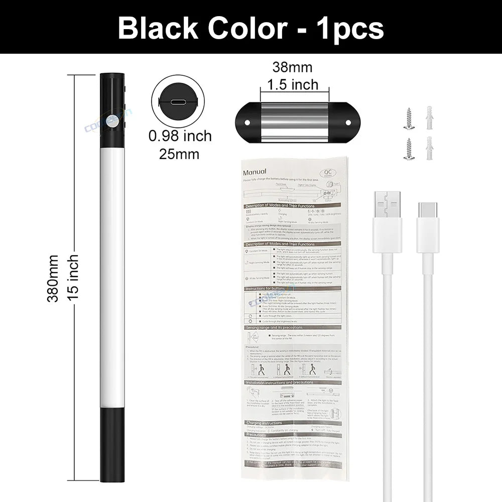 Lampe LED Détecteur de Mouvement Sous Armoires Écran Numérique Réglable